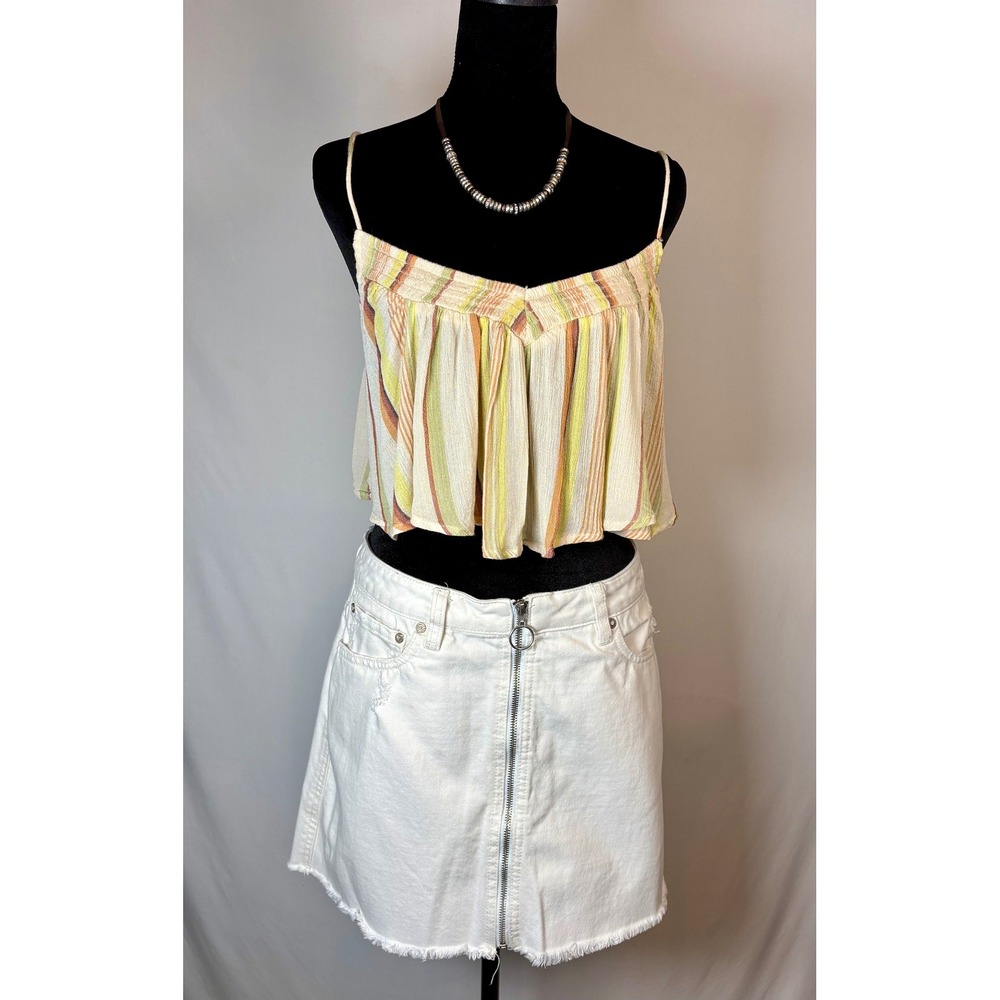 Out‎ From Under Urban Outfitters Striped Cropped Cami Tank Top Women's XS Boho